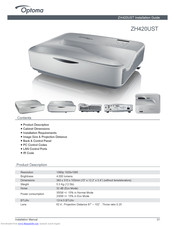 Optoma ZH420UST Installation Manual