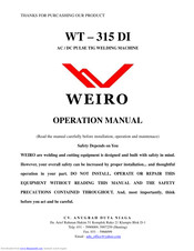 WEIRO WT - 315 DI Operation Manual