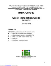 ATX IMBA-Q870-i2 Quick Installation Manual