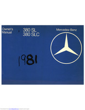 Mercedes-Benz 380 SL Owner's Manual