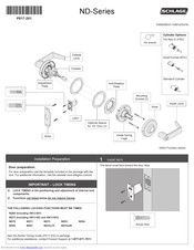 Schlage ND25x70 Installation Instructions Manual