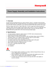 HONEYWELL PRO32E1PS Assembly And Installation Instructions Manual