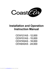 Coast-Air CEW121AS Installation And Operation Instruction Manual