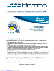 Borotto SIRIO Instruction Manual