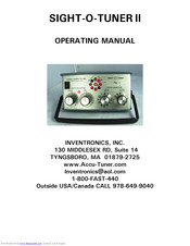 Inventronics SIGHT-O-TUNER II Operating Manual