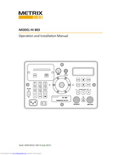 METRIX HI 803 Operation And Installation Manual