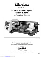 MICRO-MARK MicroLux 85181 Instruction Manual