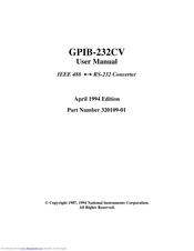 National Instruments GPIB-232CV User Manual