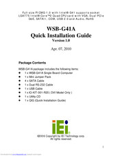 IEI Technology WSB-G41A Quick Installation Manual