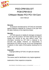 ICP DAS USA PISO-CPM100U-T User Manual