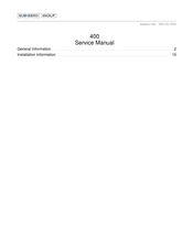 Subzero 400-2 SERIES Service Manual