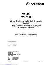 VISTEK V1623 Installation And Operation Manual