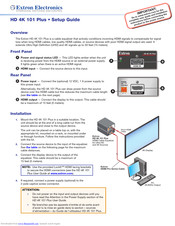 Extron electronics HD 4K 101 Plus Setup Manual