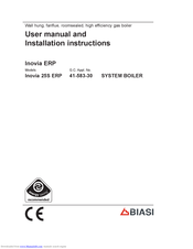 BIASI Inovia 25S ERP User Manual And Installation Instructions