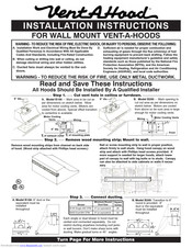Vent-A-Hood B100 Installation Instructions