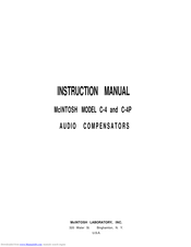 McIntosh C-4P Instruction Manual
