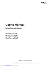 NEC MultiSync V864Q User Manual