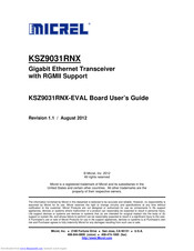 Micrel KSZ9031RNX-EVAL User Manual