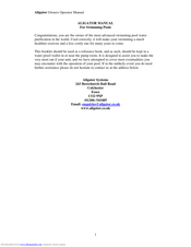 Aligator Single Chamber System Owner's Manual