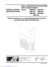 Bard WE701-F Installation Instructions Manual