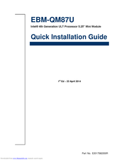 Avalue Technology EBM-QM87U Quick Installation Manual