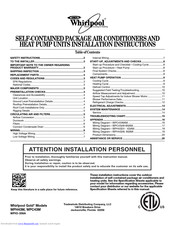 Whirlpool WPC4360AM Installation Instructions Manual