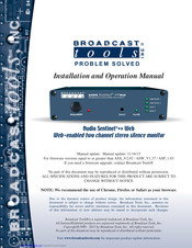 Broadcast Tools Audio Sentinel Plus Web Installation And Operation Manual