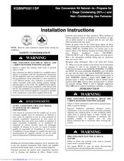 Carrier KGBNP50011SP Installation Instructions Manual