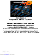 Nitrous Express MAXIMIZER-II Installation And User Manual