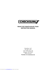 CheckSum G-50 Instruction Manual
