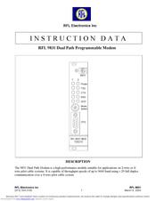 RFL Electronics 9831 Instruction Data