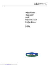 AGA marvel MS15FA Installation, Operation And Maintanance Instructions