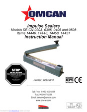 Omcan SE-CN-0508 Instruction Manual