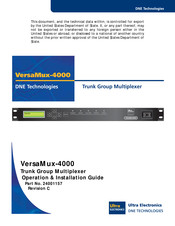 Ultra electronics VersaMux-4000 Operations & Installation Manual