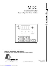 Alliance Laundry Systems STGBXF Programming
