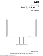 NEC MultiSync PA271Q User Manual