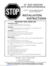 KitchenAid KGCG-2240P Installation Instructions Manual