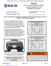 Blue Ox BX1136 Installation Instructions Manual