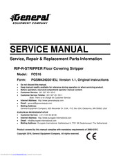 General Rip-R-Stripper FCS16 Service Manual