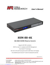 Hall Research Technologies HSM-88-4K User Manual