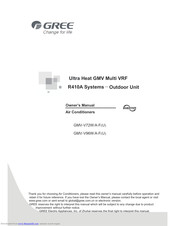 GREE ELECTRIC GMV-V96W/A-F(U) Owner's Manual