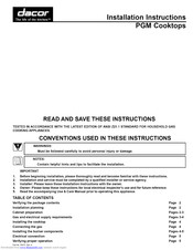 Dacor PGM304 Installation Instructions Manual