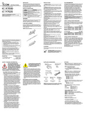 Icom IC-F7520 Series Instructions