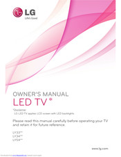 LG 39LY540H Owner's Manual