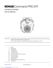 Kohler Command Pro EFI ECH940 Service Manual