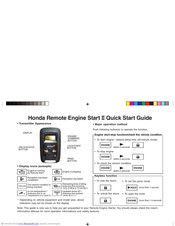 Honda Remote Engine Start II Quick Start Manual
