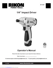 Rikon Power Tools 31-121 Operator's Manual