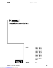 W&T 18101 Manual