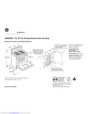 GE JGBS22BEHWH Dimensions And Installation Information