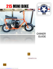 American Racer 215 Mini Bike Owner's Manual